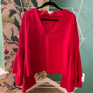 Cherry Red Flowy Blouse